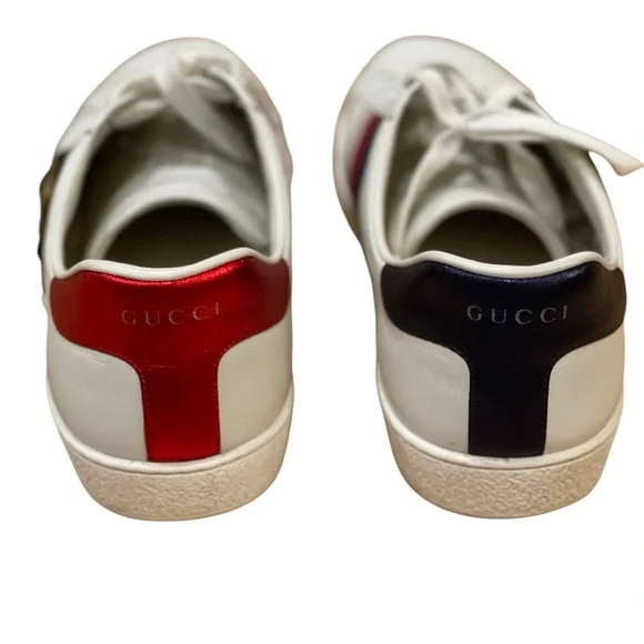 SOLD RARE Gucci Ace Embroidered Tiger Patch Sneaker White Gucci Size 9.5 US 10 - Picture 3 of 7